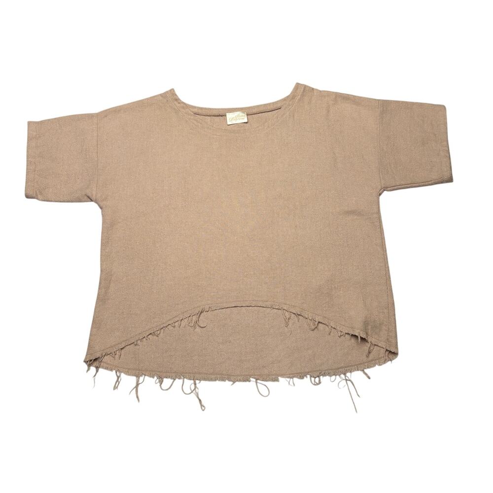 Atelier Delphine Free Top Women's Small Raw Hi Low Hem Boho Indie Lagenlook